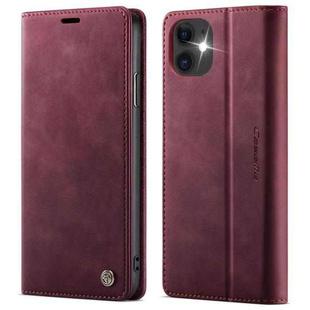 For iPhone 11 CaseMe 033 Calf Leather Lining Microfibre RFID Blocking Phone Case(Red)
