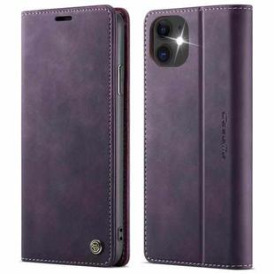 For iPhone 11 CaseMe 033 Calf Leather Lining Microfibre RFID Blocking Phone Case(Purple)