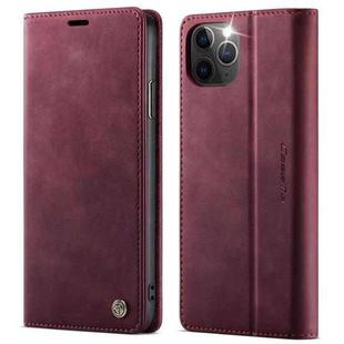 For iPhone 11 Pro Max CaseMe 033 Calf Leather Lining Microfibre RFID Blocking Phone Case(Red)