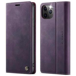 For iPhone 11 Pro Max CaseMe 033 Calf Leather Lining Microfibre RFID Blocking Phone Case(Purple)