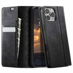 For iPhone 16 Pro CaseMe 033 Calf Leather Lining Microfibre RFID Blocking Phone Case(Black)