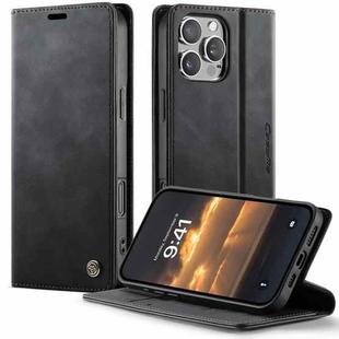 For iPhone 16 Pro Max CaseMe 033 Calf Leather Lining Microfibre RFID Blocking Phone Case(Black)