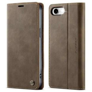 For iPhone 16e CaseMe 033 Calf Leather Lining Microfibre RFID Blocking Phone Case(Coffee)