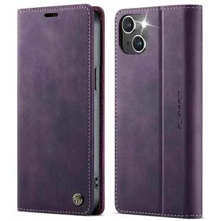 For iPhone 15 Plus CaseMe 033 Calf Leather Lining Microfibre RFID Blocking Phone Case(Purple)