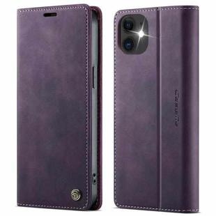 For iPhone 12 mini CaseMe 033 Calf Leather Lining Microfibre RFID Blocking Phone Case(Purple)