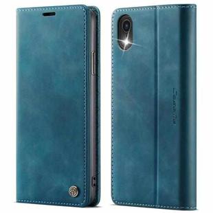 For iPhone XR CaseMe 033 Calf Leather Lining Microfibre RFID Blocking Phone Case(Green)