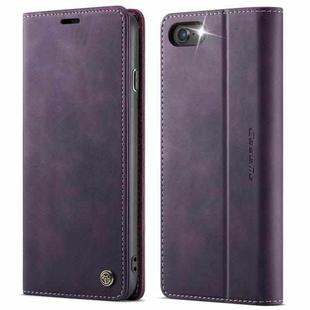 For iPhone SE 2022 / 8 / 7 CaseMe 033 Calf Leather Lining Microfibre RFID Blocking Phone Case(Purple)