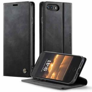 For iPhone 7 Plus / 8 Plus CaseMe 033 Calf Leather Lining Microfibre RFID Blocking Phone Case(Black)
