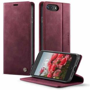 For iPhone 7 Plus / 8 Plus CaseMe 033 Calf Leather Lining Microfibre RFID Blocking Phone Case(Red)