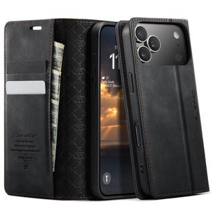 For iPhone 17 Pro CaseMe 033 Calf Leather Lining Microfibre RFID Blocking Phone Case(Black)