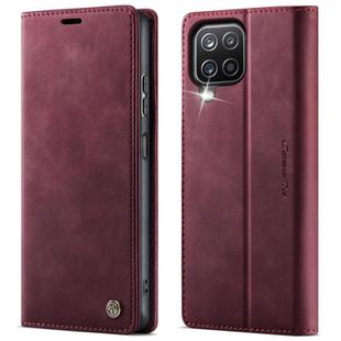 For Samsung Galaxy A12 5G CaseMe 033 Calf Genuine Leather Lining Microfibre RFID Blocking Phone Case(Red)