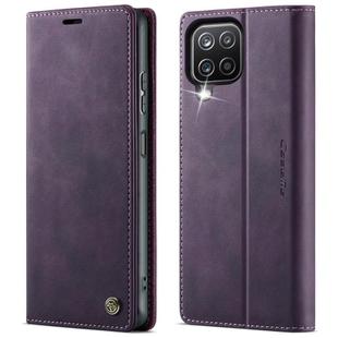 For Samsung Galaxy A12 5G CaseMe 033 Calf Leather Lining Microfibre RFID Blocking Phone Case(Purple)