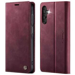 For Samsung Galaxy A15 CaseMe 033 Calf Leather Lining Microfibre RFID Blocking Phone Case(Red)