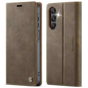 For Samsung Galaxy A16 5G CaseMe 033 Calf Leather Lining Microfibre RFID Blocking Phone Case(Coffee)