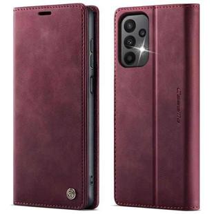 For Samsung Galaxy A23 / M23 CaseMe 033 Calf Leather Lining Microfibre RFID Blocking Phone Case(Red)