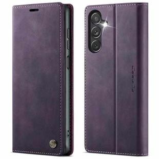 For Samsung Galaxy A24 4G CaseMe 033 Calf Leather Lining Microfibre RFID Blocking Phone Case(Purple)