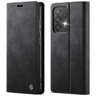 For Samsung Galaxy A33 5G CaseMe 033 Calf Leather Lining Microfibre RFID Blocking Phone Case(Black)