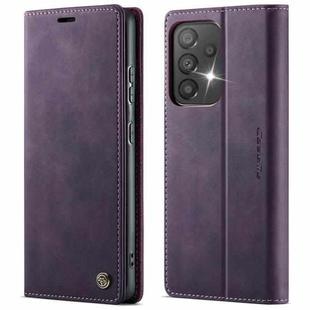 For Samsung Galaxy A33 5G CaseMe 033 Calf Leather Lining Microfibre RFID Blocking Phone Case(Purple)