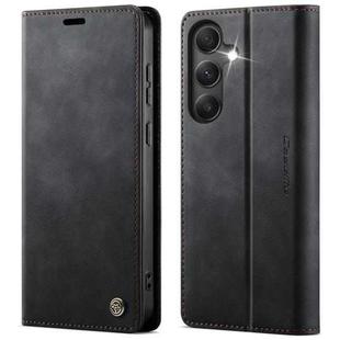 For Samsung Galaxy A34 5G CaseMe 033 Calf Leather Lining Microfibre RFID Blocking Phone Case(Black)