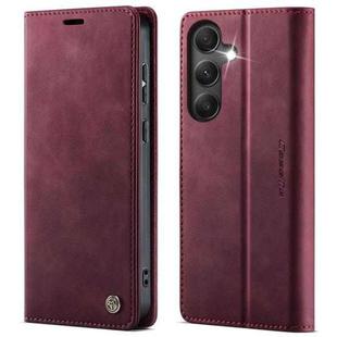 For Samsung Galaxy A34 5G CaseMe 033 Calf Leather Lining Microfibre RFID Blocking Phone Case(Red)