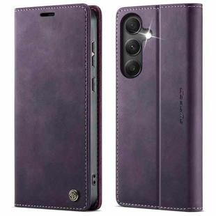 For Samsung Galaxy A34 5G CaseMe 033 Calf Leather Lining Microfibre RFID Blocking Phone Case(Purple)