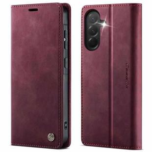 For Samsung Galaxy A36 5G CaseMe 033 Calf Leather Lining Microfibre RFID Blocking Phone Case(Red)
