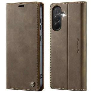For Samsung Galaxy A56 5G CaseMe 033 Calf Leather Lining Microfibre RFID Blocking Phone Case(Coffee)