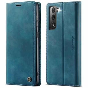 For Samsung Galaxy S21 FE 5G CaseMe 033 Calf Leather Lining Microfibre RFID Blocking Phone Case(Green)