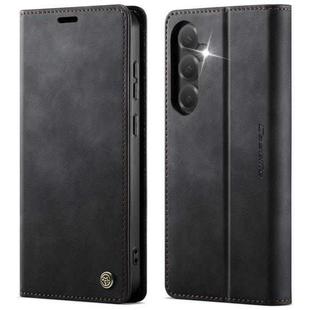 For Samsung Galaxy S24+ / S25+ 5G CaseMe 033 Calf Leather Lining Microfibre RFID Blocking Phone Case(Black)