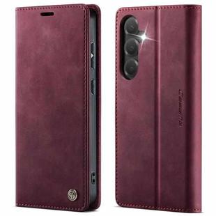 For Samsung Galaxy S24+ / S25+ 5G CaseMe 033 Calf Leather Lining Microfibre RFID Blocking Phone Case(Red)