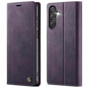For Samsung Galaxy S25 Ultra 5G CaseMe 033 Calf Leather Lining Microfibre RFID Blocking Phone Case(Purple)