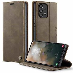 For Samsung Galaxy A53 CaseMe 033 Calf Leather Lining Microfibre RFID Blocking Phone Case(Coffee)