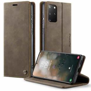 For Samsung Galaxy S20+ CaseMe 033 Calf Leather Lining Microfibre RFID Blocking Phone Case(Coffee)