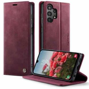 For Samsung Galaxy A13 / A04s CaseMe 033 Calf Leather Lining Microfibre RFID Blocking Phone Case(Red)