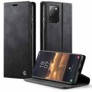 For Samsung Galaxy S20 FE CaseMe 033 Calf Leather Lining Microfibre RFID Blocking Phone Case(Black)