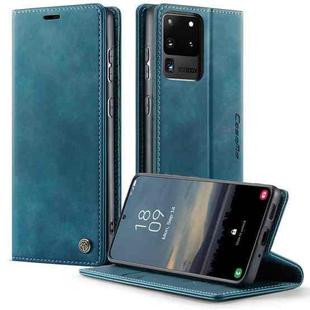 For Samsung Galaxy S20 Ultra CaseMe 033 Calf Leather Lining Microfibre RFID Blocking Phone Case(Green)