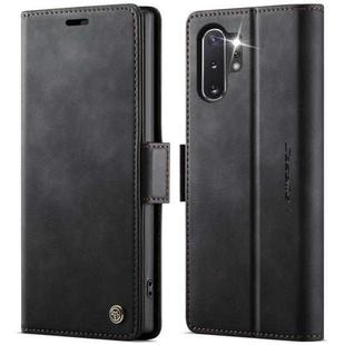For Samsung Galaxy Note10+ CaseMe 033 Calf Leather Lining Microfibre RFID Blocking Phone Case(Black)