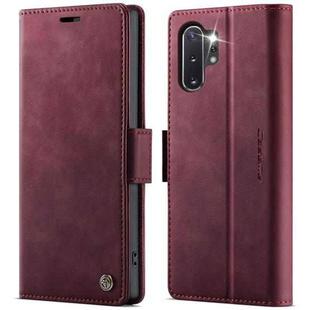 For Samsung Galaxy Note10+ CaseMe 033 Calf Leather Lining Microfibre RFID Blocking Phone Case(Red)