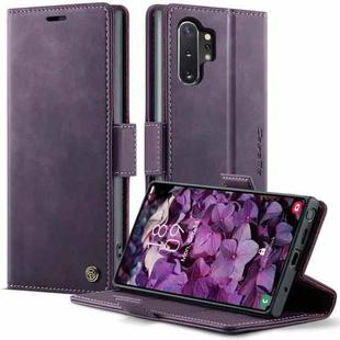 For Samsung Galaxy Note10+ CaseMe 033 Calf Leather Lining Microfibre RFID Blocking Phone Case(Purple)