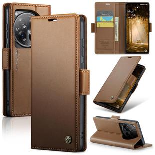 For OnePlus 12 CaseMe 023 Butterfly Buckle Litchi Texture RFID Anti-theft Leather Phone Case(Brown)