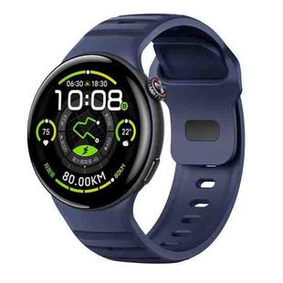 For vivo Watch 5 Reverse Buckle Silicone Watch Band(Dark Blue)