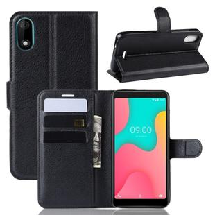 Litchi Texture Horizontal Flip Leather Case for Wiko Y60, with Wallet & Holder & Card Slots(black)