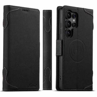 For Samsung Galaxy S25 Ultra 5G SUTENI J07 Multifunctional Horizontal Flip Magsafe Leather Phone Case(Black)