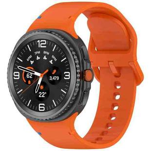 For Samsung Galaxy Watch8 40 / 44mm Stitched Solid Color Silicone Watch Band, Size:S(Orange)
