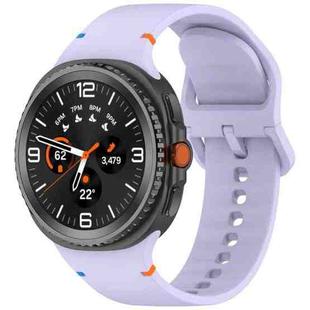For Samsung Galaxy Watch8 40 / 44mm Stitched Solid Color Silicone Watch Band, Size:S(Purple)