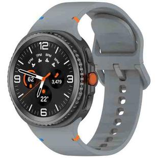 For Samsung Galaxy Watch8 40 / 44mm Stitched Solid Color Silicone Watch Band, Size:S(Space Grey)
