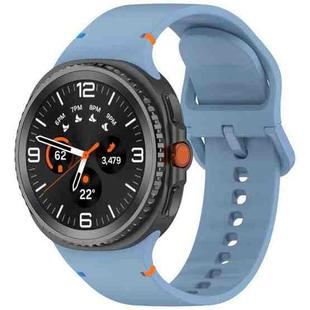 For Samsung Galaxy Watch8 40 / 44mm Stitched Solid Color Silicone Watch Band, Size:M(Blue)