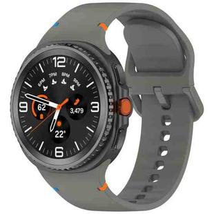 For Samsung Galaxy Watch8 40 / 44mm Stitched Solid Color Silicone Watch Band, Size:M(Army Green)