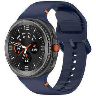 For Samsung Galaxy Watch8 40 / 44mm Stitched Solid Color Silicone Watch Band, Size:M(Midnight Blue)