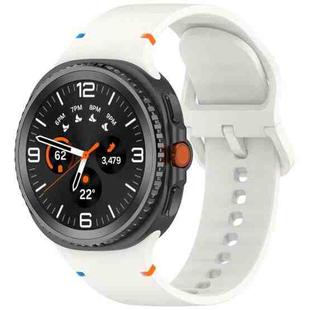 For Samsung Galaxy Watch8 40 / 44mm Stitched Solid Color Silicone Watch Band, Size:M(Starlight)